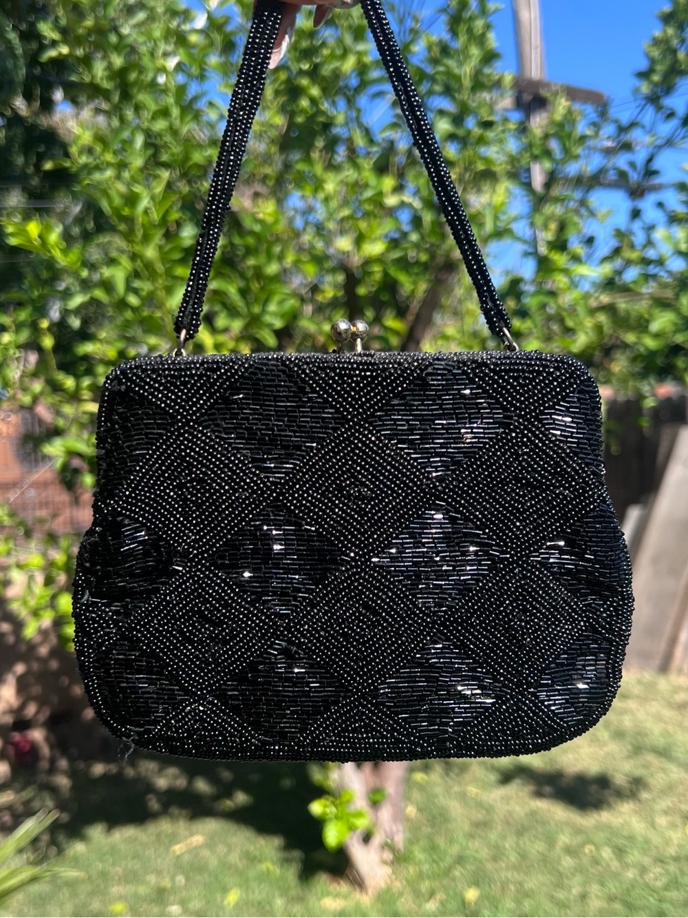 Vintage Black Beaded Mini Bag | Y2K Evening Purse